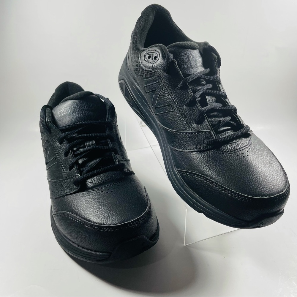 New Balance Leather 928 Black Walking Shoes
